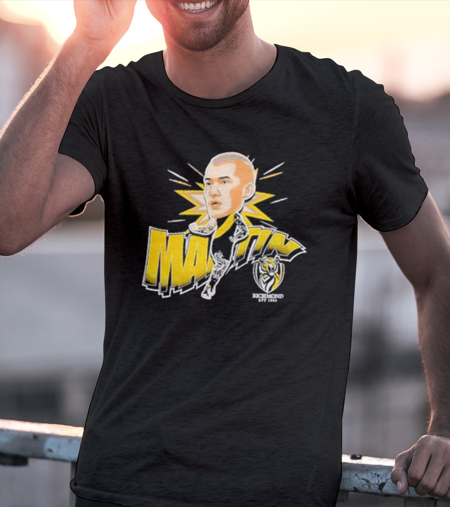Richmond FC Dustin Martin Henrik Face With Yellow Highlights T-Shirt