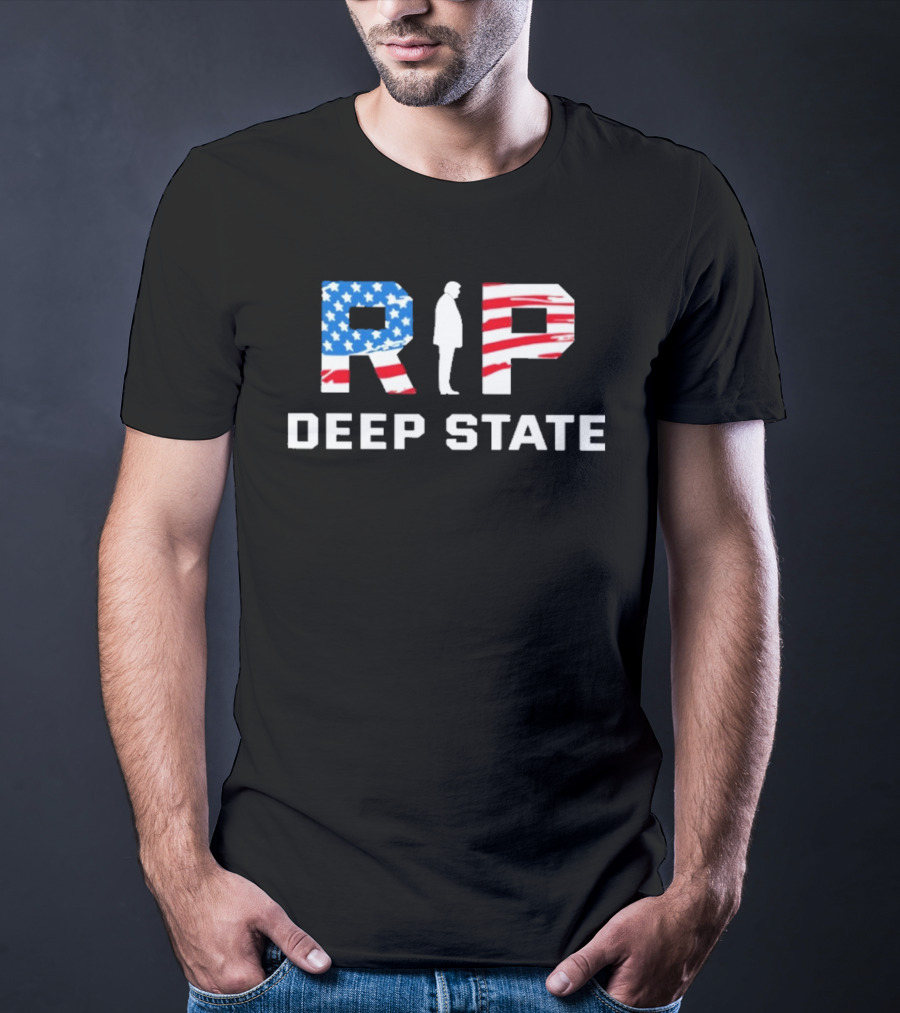 RIP Deep State American Flag Silhouette T-Shirt