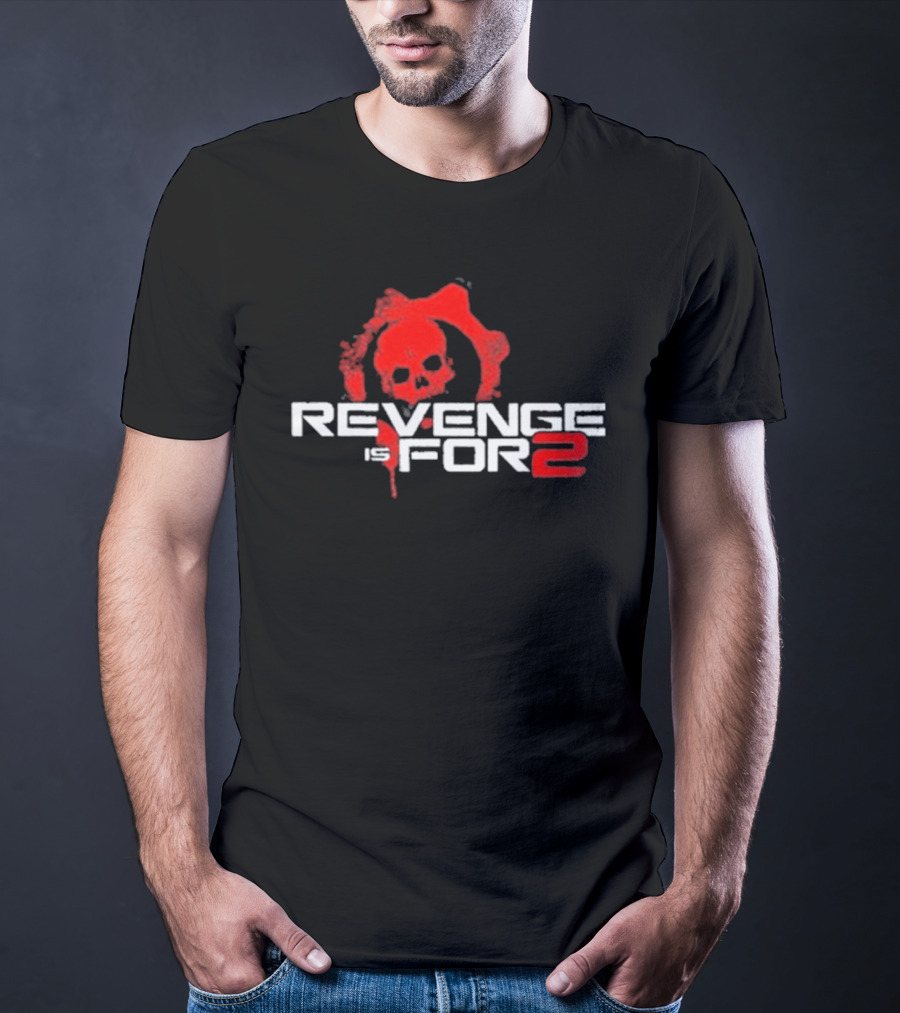 Revenge For 2 Skull Emblem Blood Splatter T-Shirt