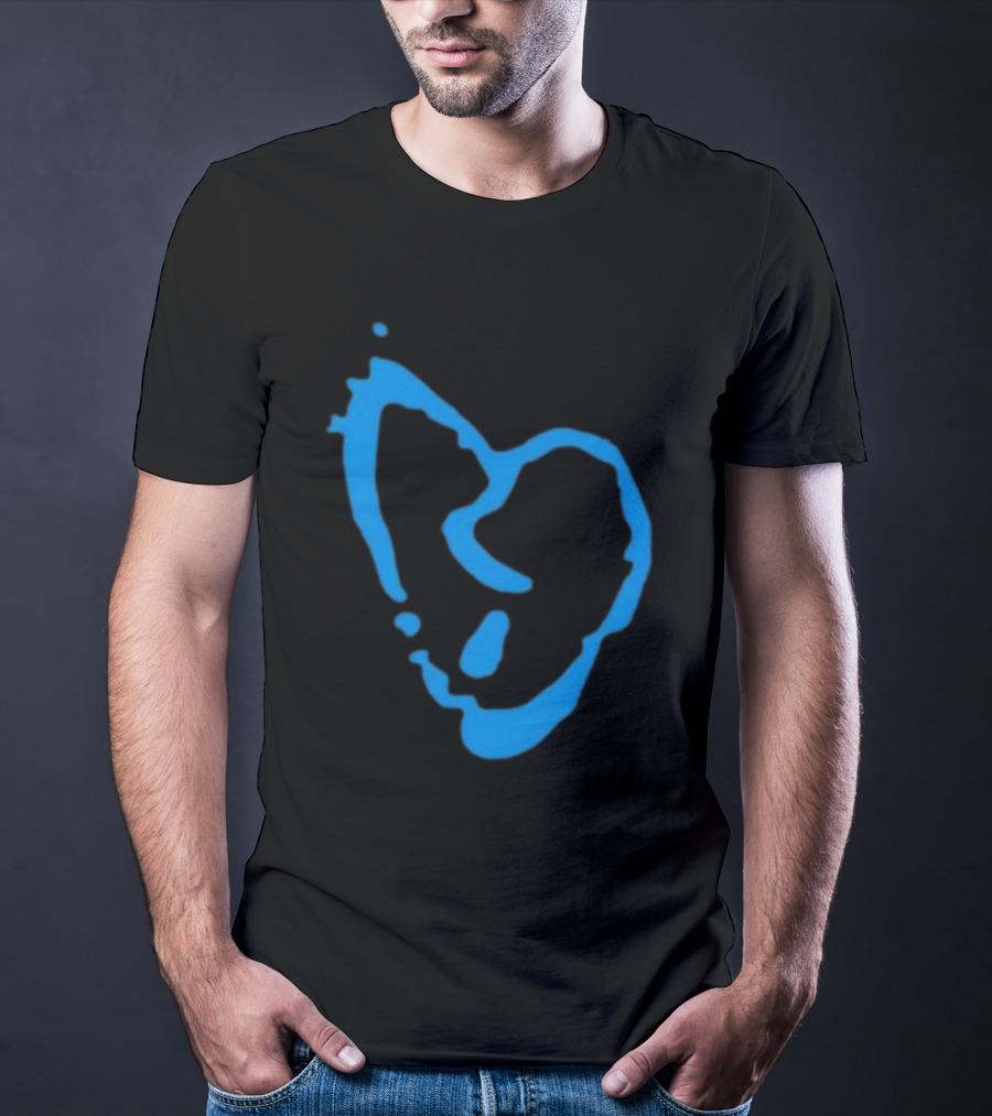 Revenge Lightning Heartbreak Blue Broken Heart Outline T-Shirt