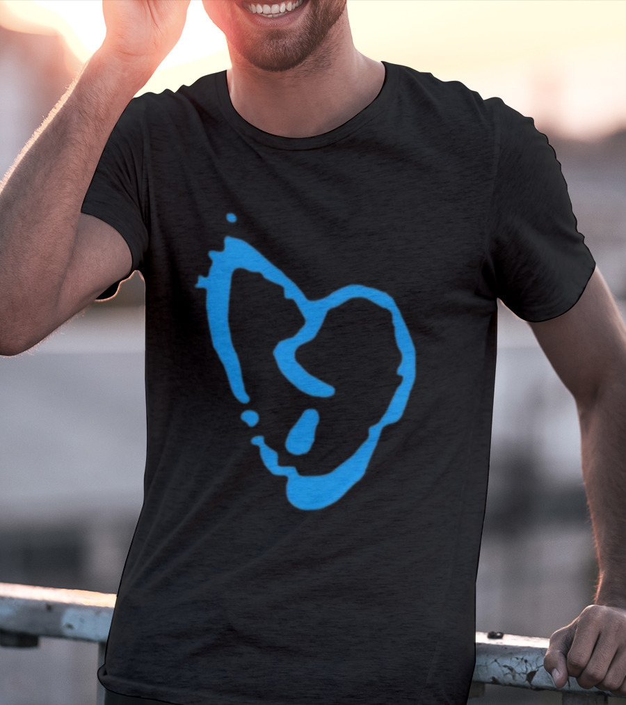 Revenge Lightning Heartbreak Blue Broken Heart Outline T-Shirt