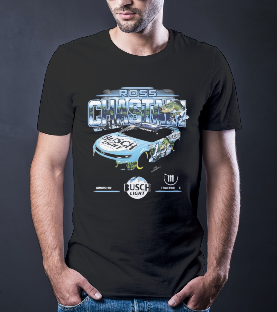 Ross Chastain Busch Light Trackhouse Racing Team Bass Car T-Shirt