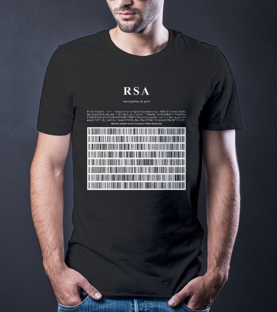 RSA Warning This Is A Munition Encryption Export Controlled Barcode Style T-Shirt