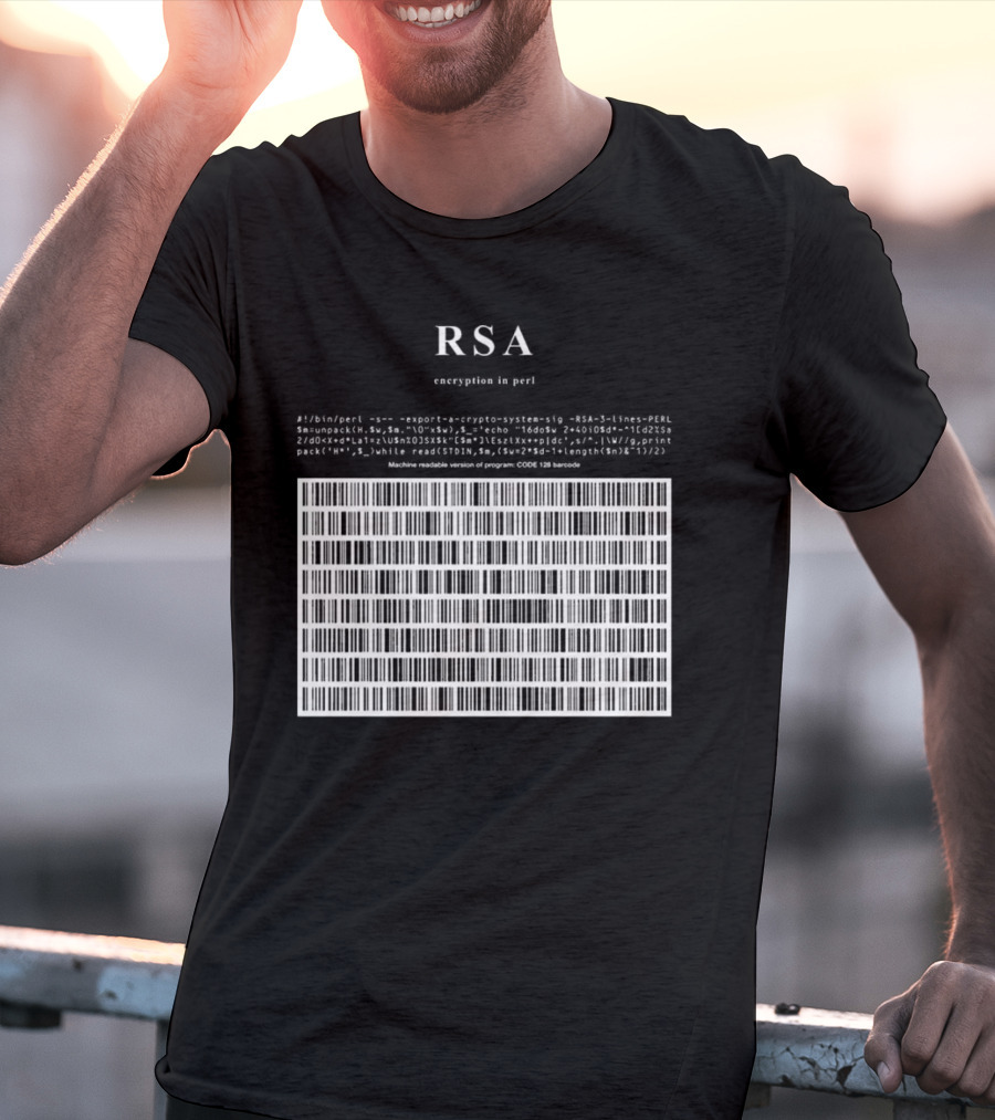 RSA Warning This Is A Munition Encryption Export Controlled Barcode Style T-Shirt