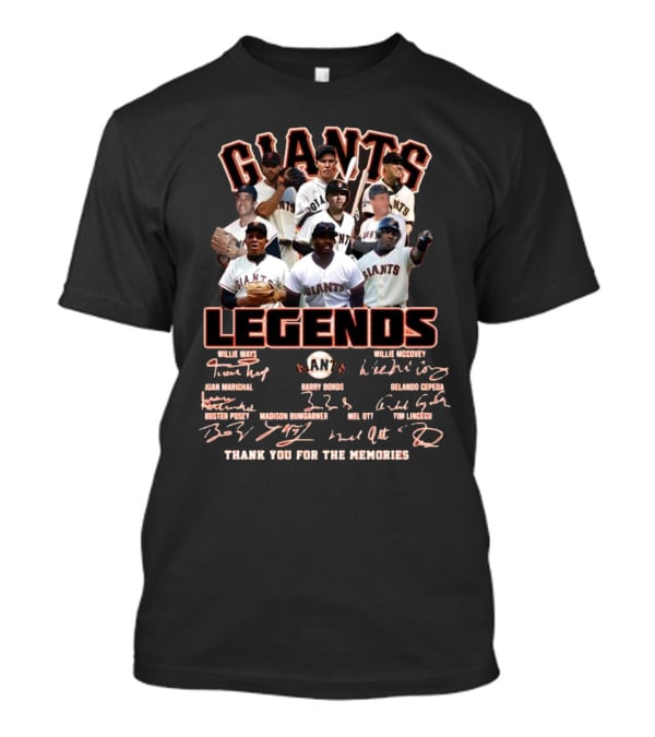 San Francisco Giants Legends Thank You For The Memories Signatures 2025 T-Shirt
