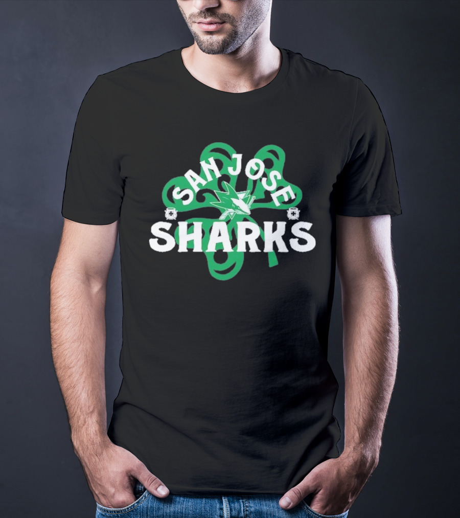 San Jose Sharks St. Patrick's Day Shamrock T-Shirt