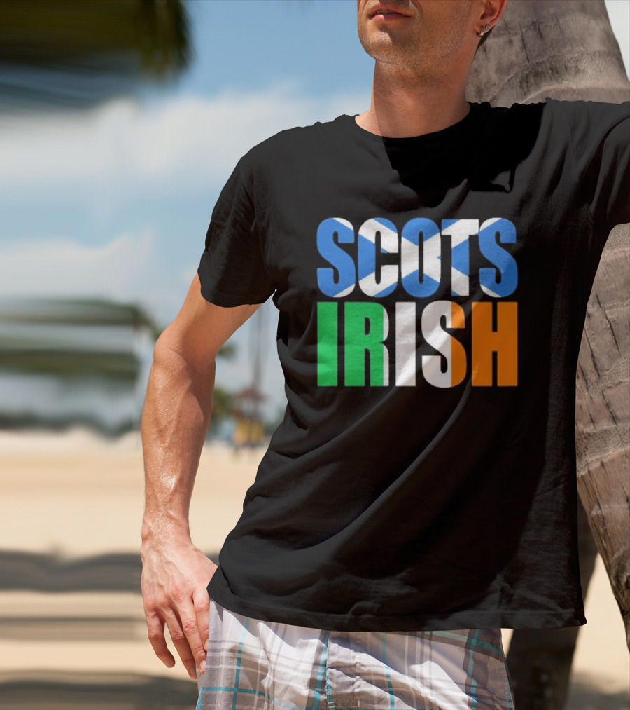 Scots Irish Flag Scottish Saltire Irish Tricolor T-Shirt