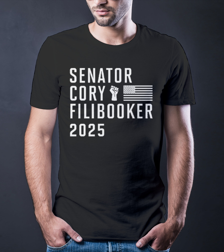 Senator Cory Filibooker 2025 Fist Flag T-Shirt