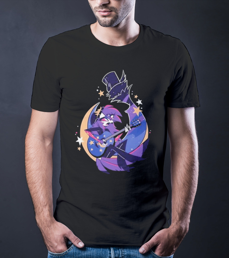 Sharkrobot I Will Be Okay Celestial Guitarist Fox In Top Hat With Stars And Moon T-Shirt