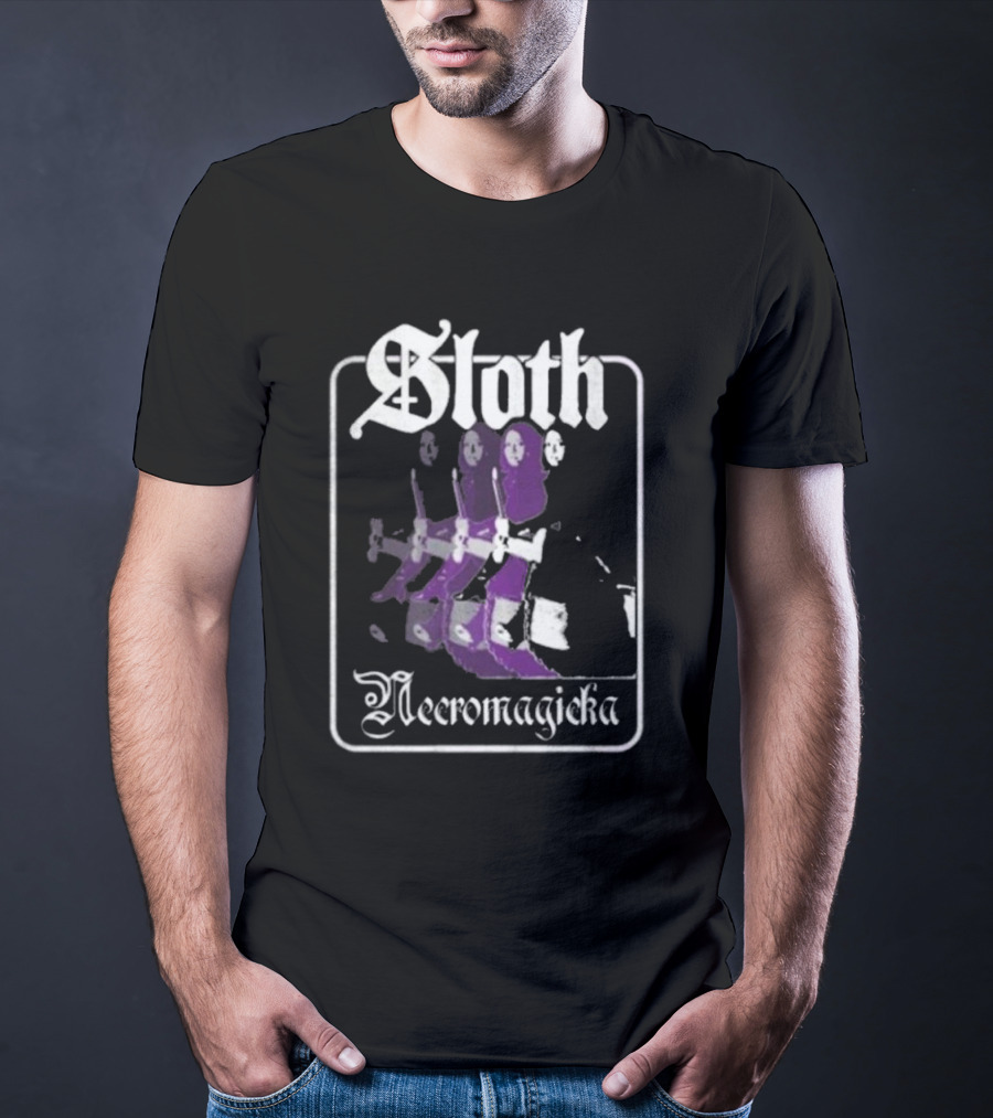 Sloth Necromagicka Gothic Cartoon Duel Swordsman Art T-Shirt