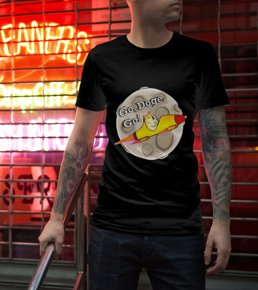 Go Doge Go Rocket Shiba Inu Moon Adventure T-Shirt