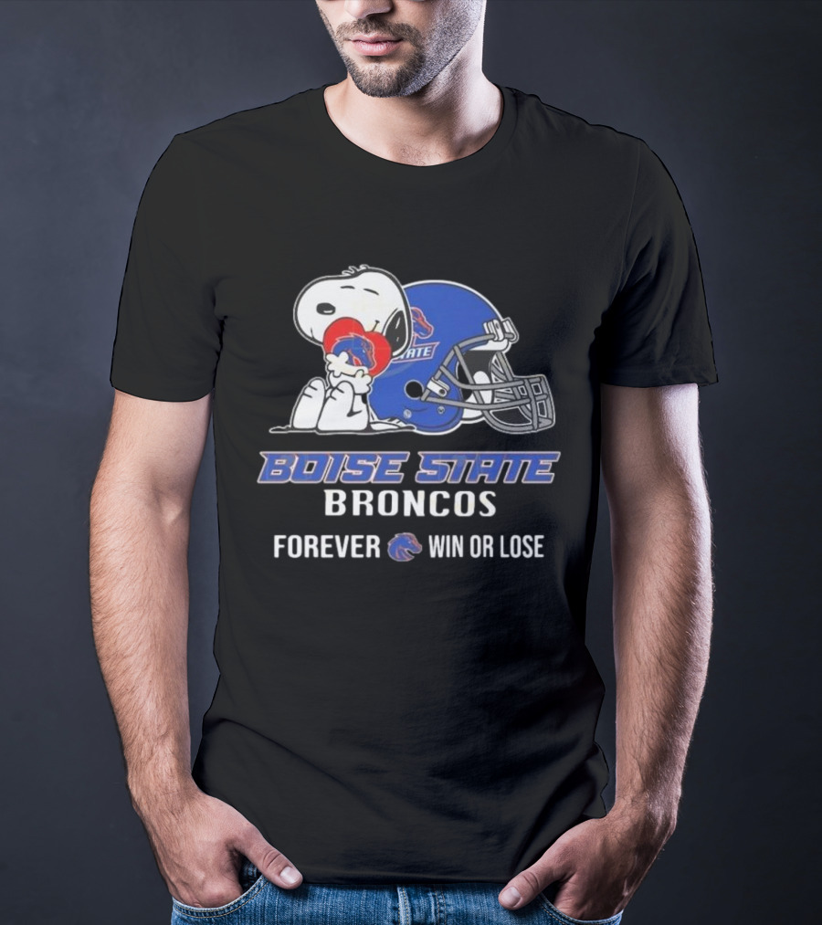 Snoopy Boise State Forever Win Or Lose Broncos 2025 T-Shirt