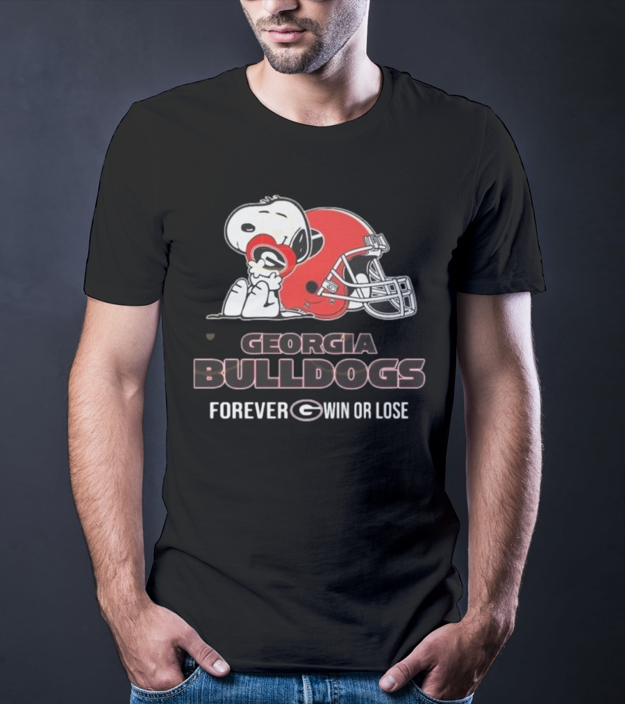 Georgia Bulldogs Snoopy Forever Win Or Lose T-Shirt