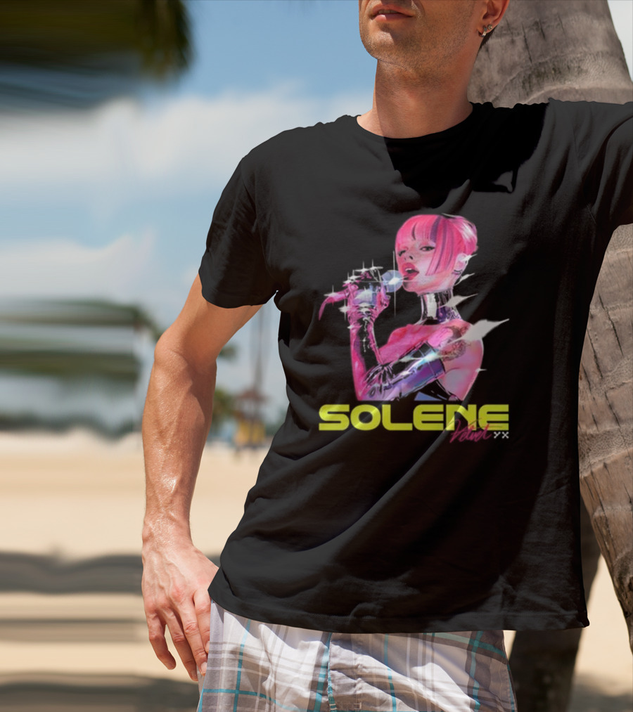 Solene Velvet Wave 2 Neon Portrait T-Shirt