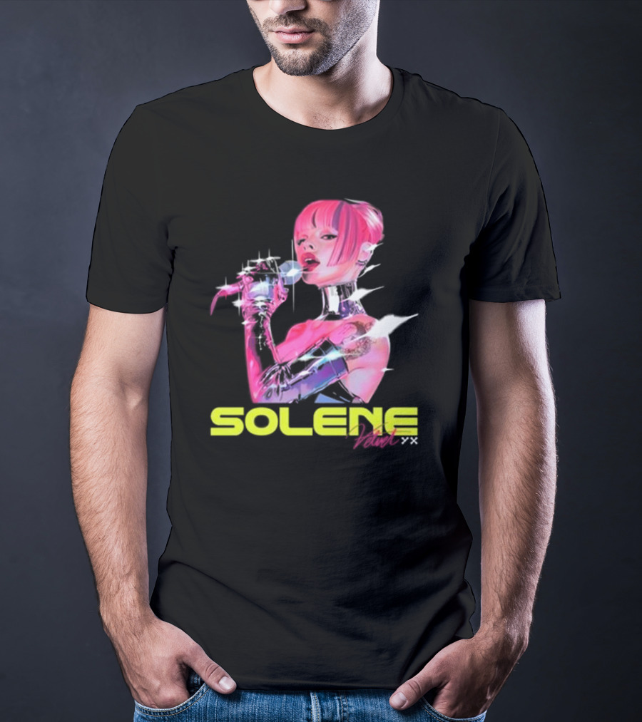 Solene Velvet Wave 2 Neon Portrait T-Shirt