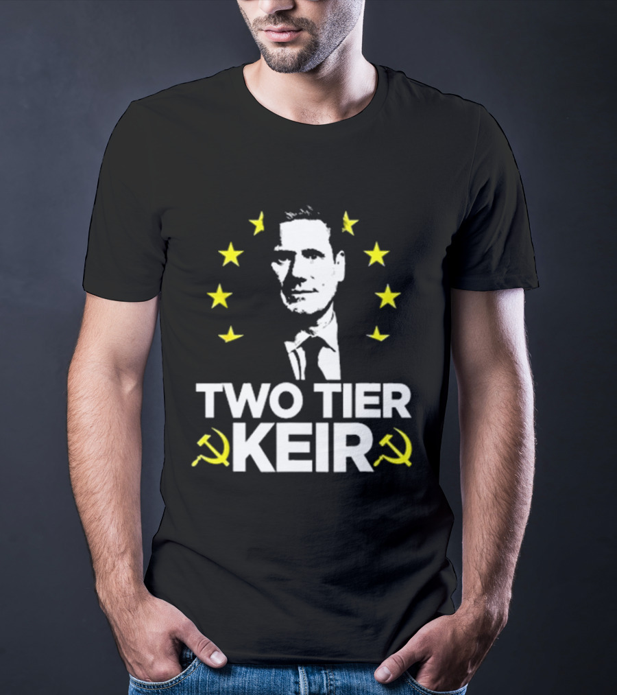 Euro Stars Circle Face Two Tier Keir Hammer Sickle T-Shirt