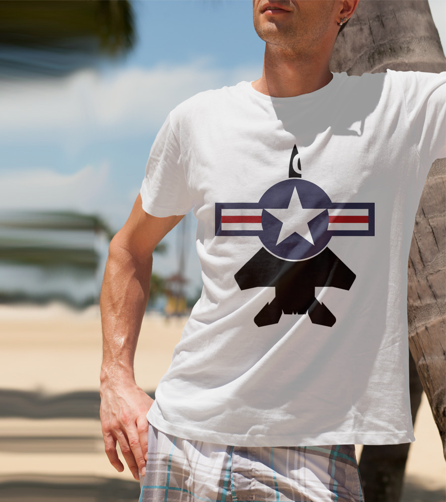 Air Force Vintage Roundel With F15 Jet T-Shirt
