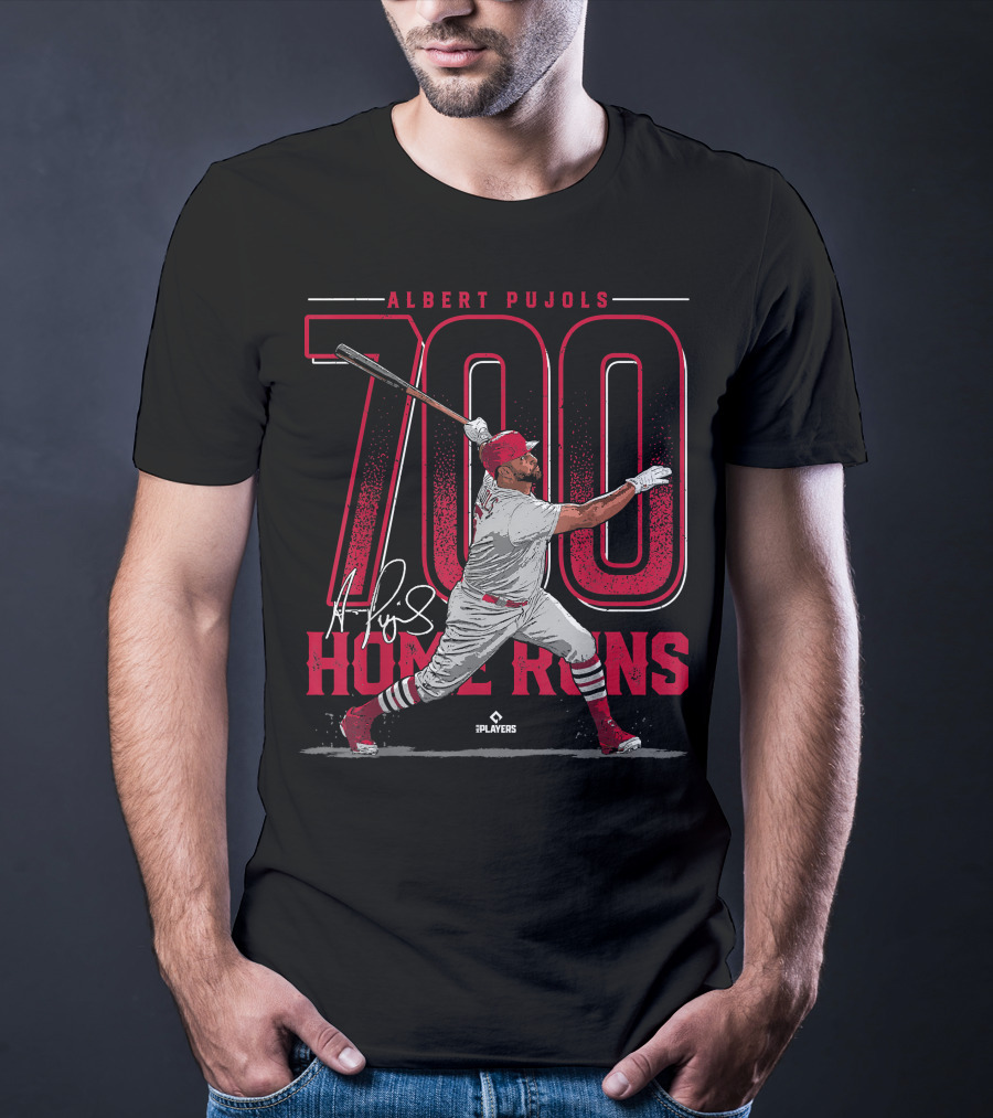 Albert Pujols 700 Home Runs St Louis Baseball MLBPA Players T-Shirt