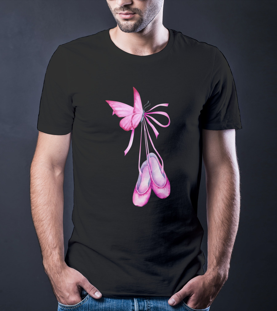 Ballet Shoes Pink Butterfly Ballet T-Shirt