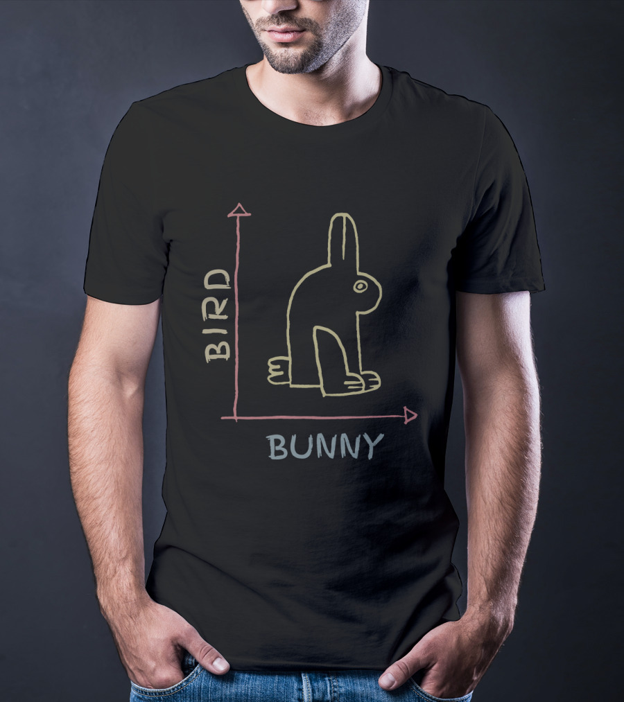 Bird Bunny Optical Illusion Diagram T-Shirt