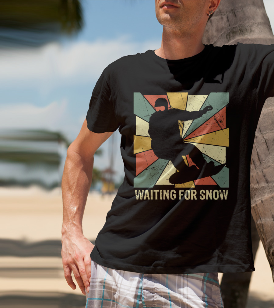 Waiting For Snow Vintage Snowboarding T-Shirt