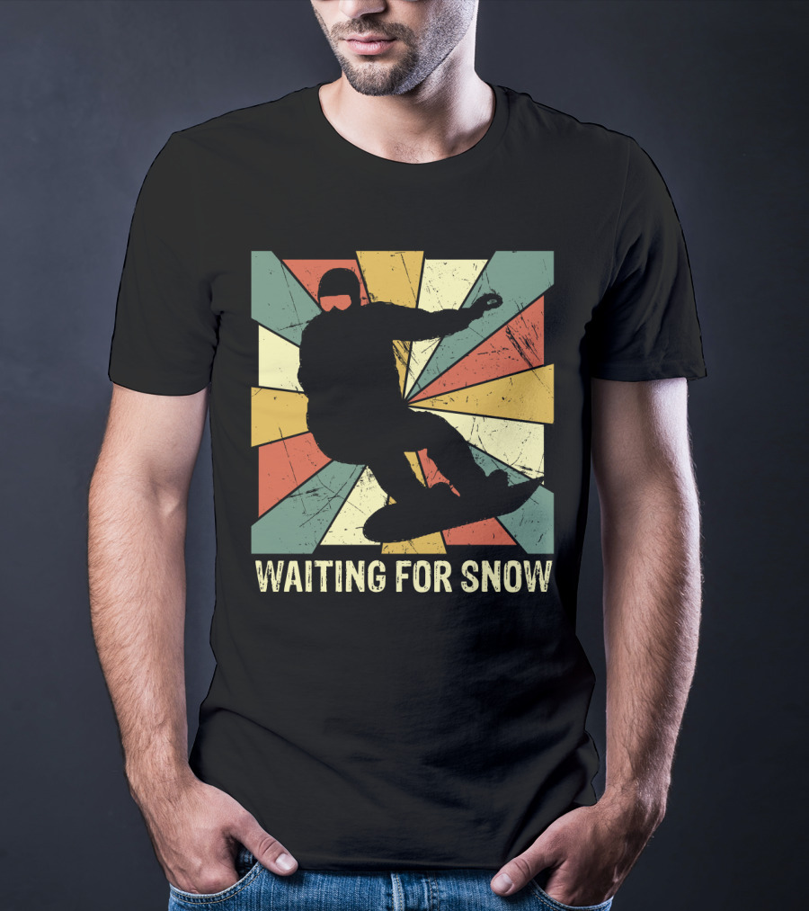Waiting For Snow Vintage Snowboarding T-Shirt