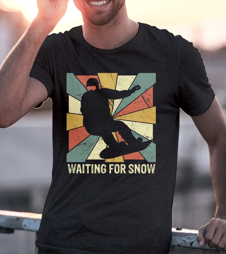 Waiting For Snow Vintage Snowboarding T-Shirt