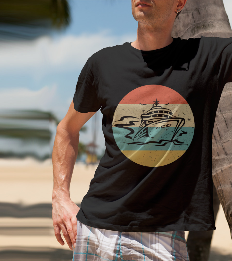 Retro Cruise Ship Vintage Ocean Adventure T-Shirt