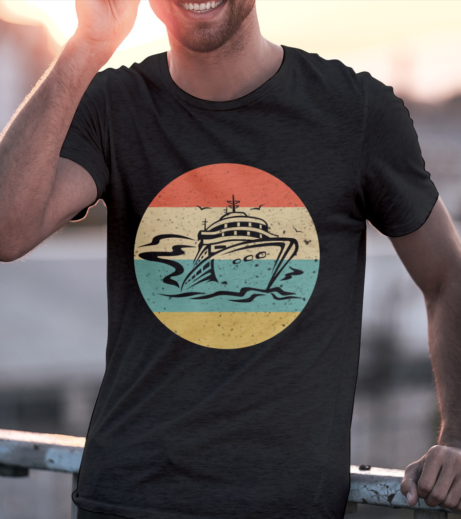 Retro Cruise Ship Vintage Ocean Adventure T-Shirt