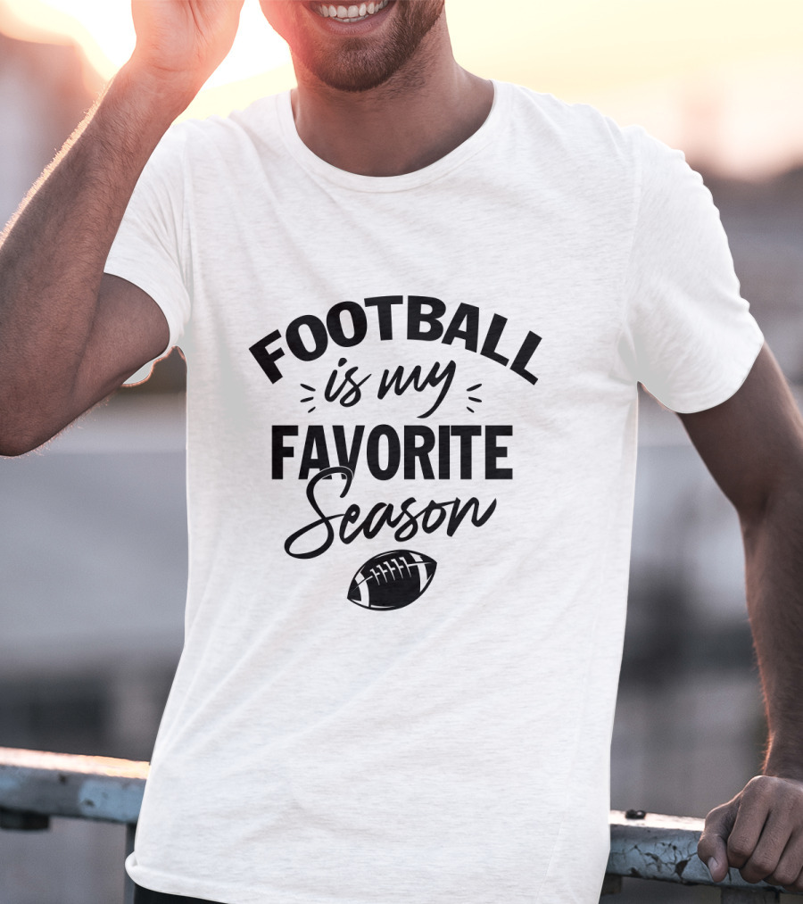 Football Is My Favorite Season With Iconic Football Image T-Shirt