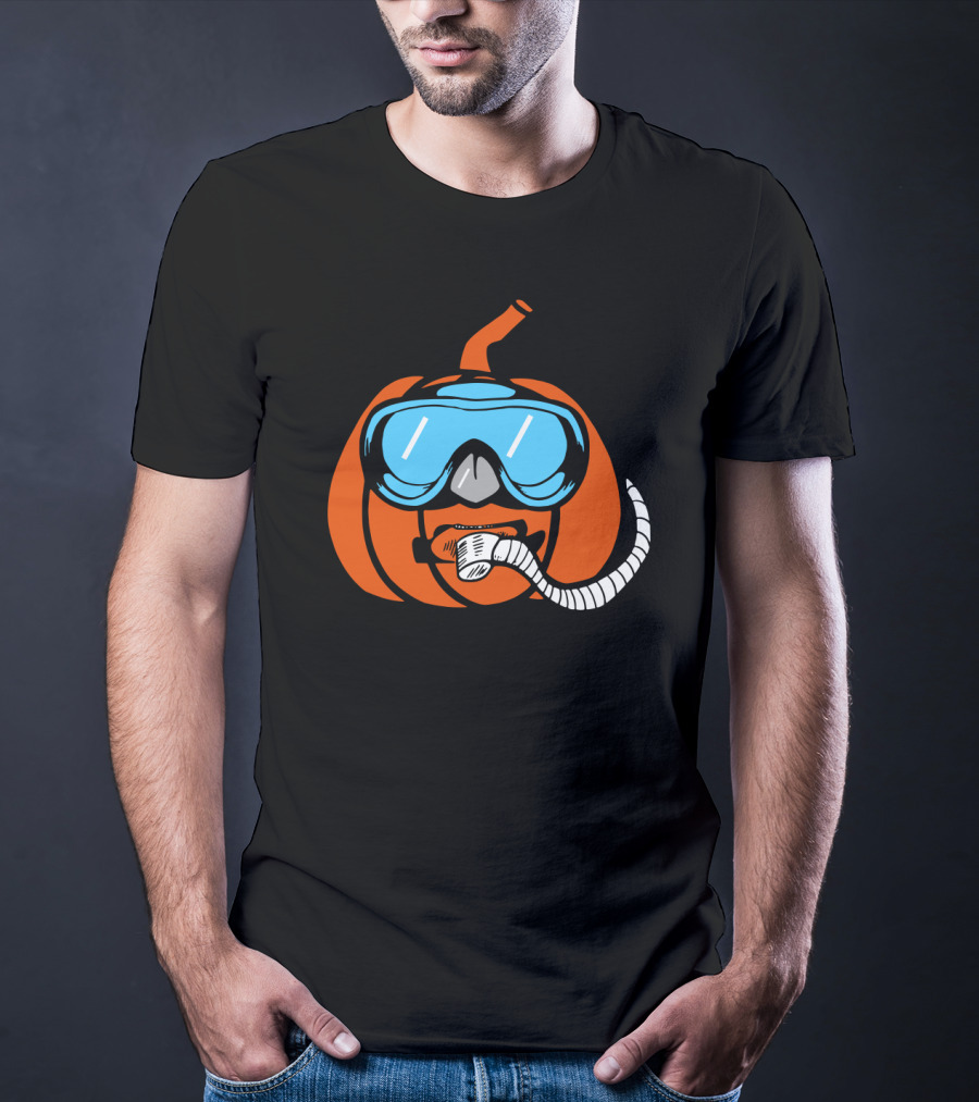 Scuba Pumpkin Halloween Snorkeling Mask T-Shirt