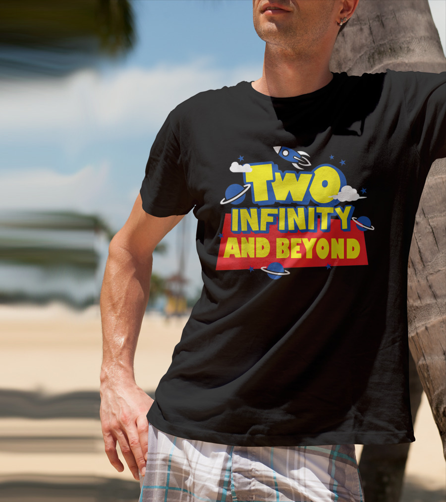 Two Infinity And Beyond 2nd Birthday Rocket And Planets T-Shirt