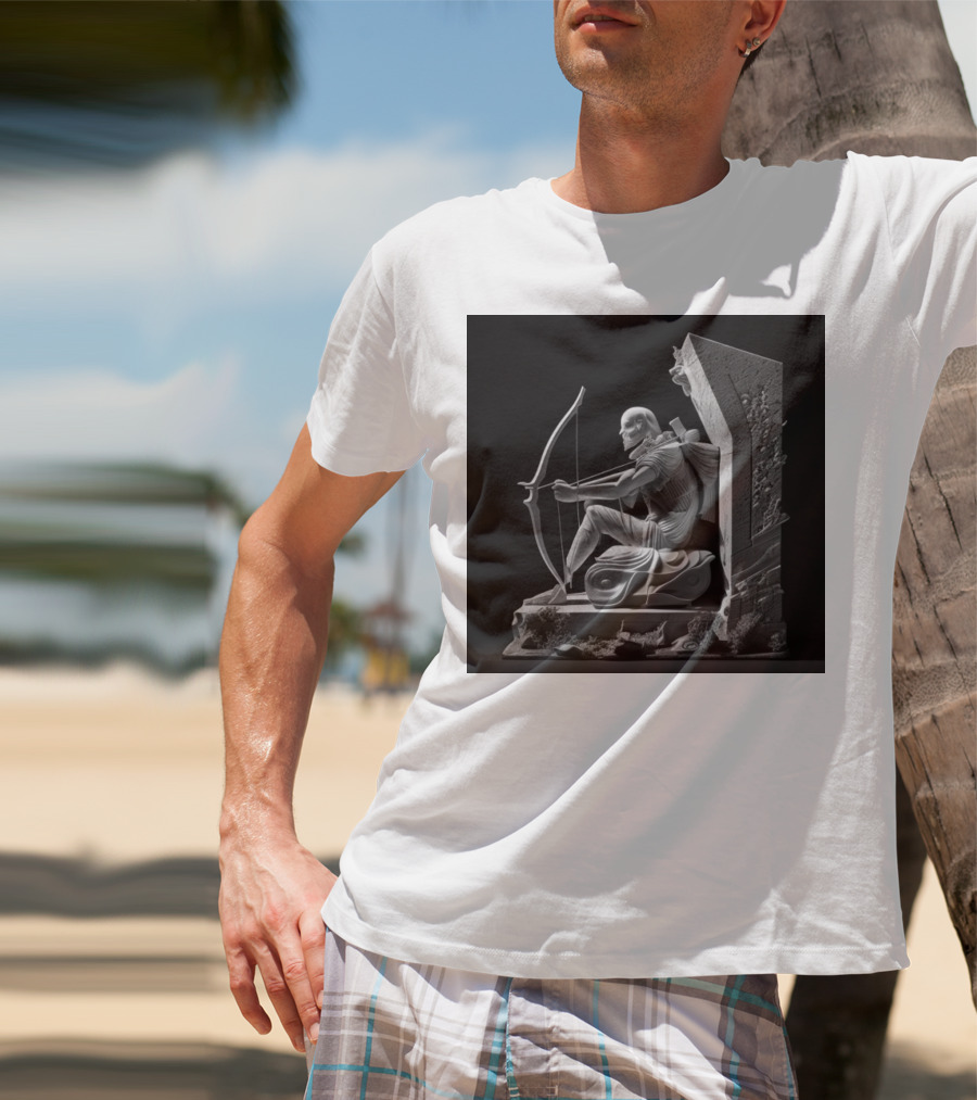 Ong Gia 3 Copy Old Man Archer Statue T-Shirt