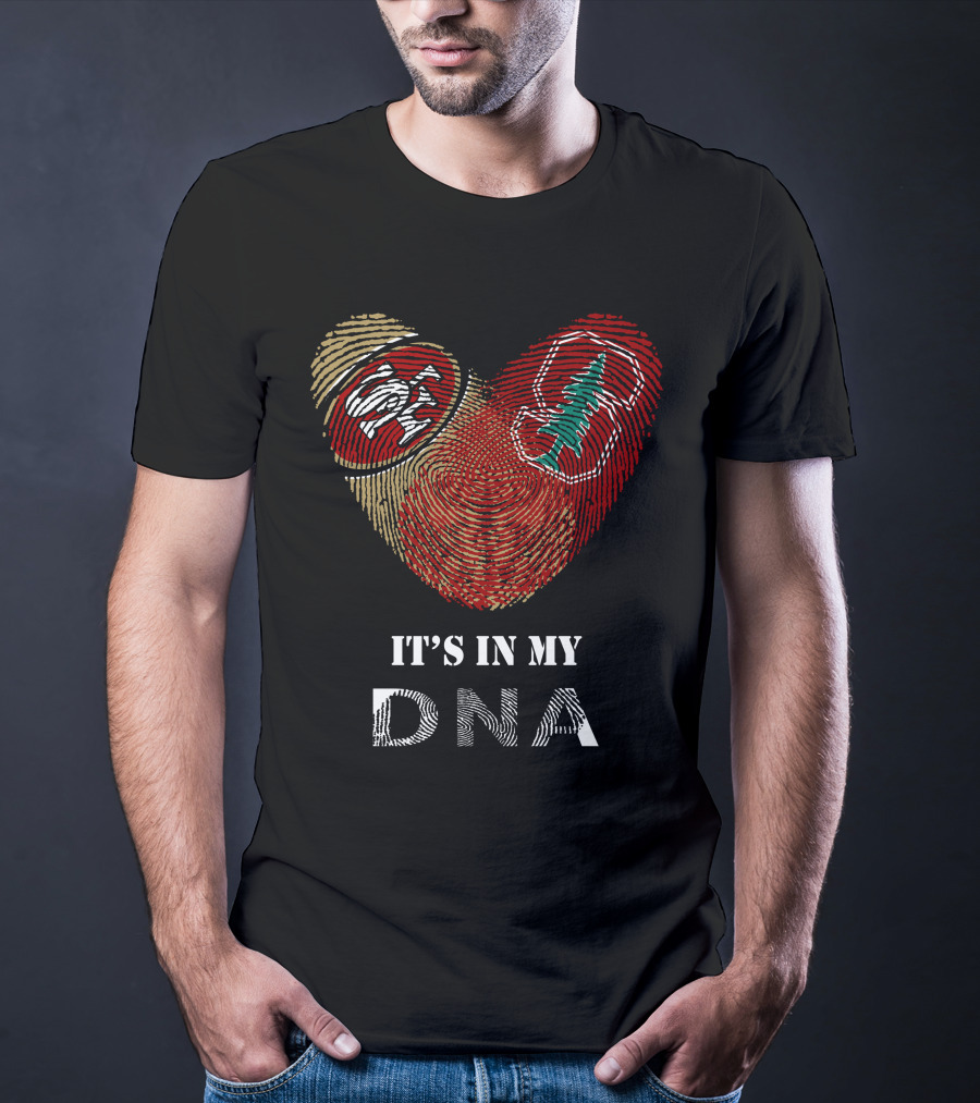 49ers Stanford Cardinal Love Dna Fingerprints T-Shirt