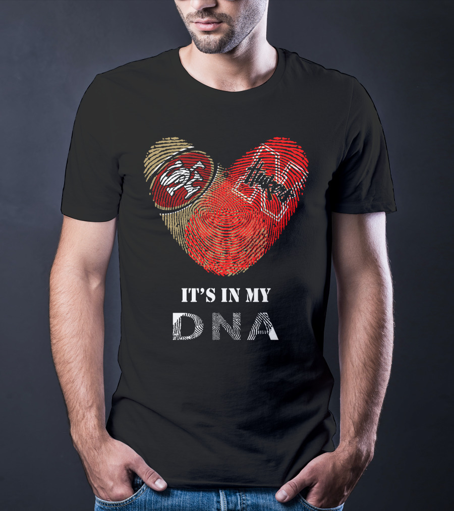 49Ers Nebraska Cornhuskers Fingerprint Heart DNA T-Shirt