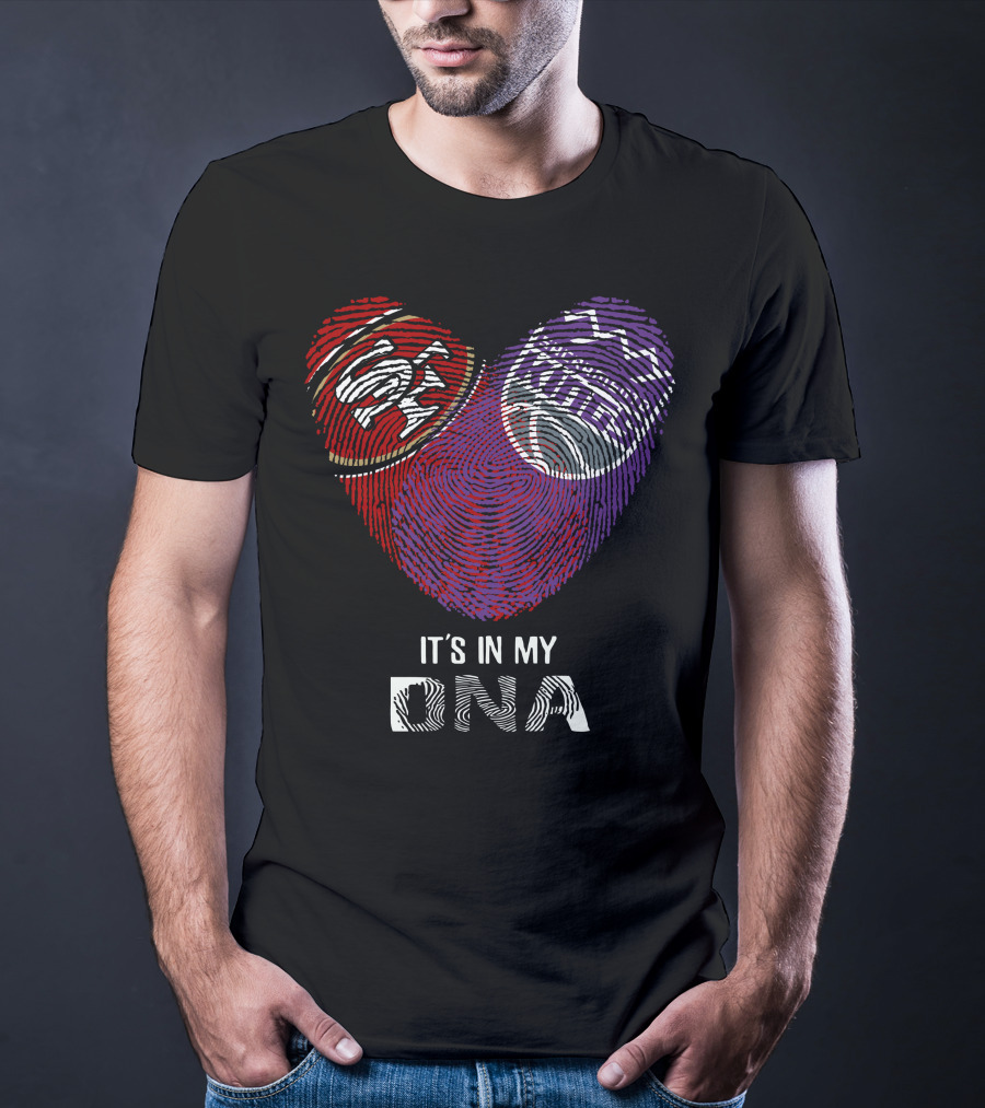 49Ers Sacramento Kings Heart Fingerprint It's In My DNA T-Shirt