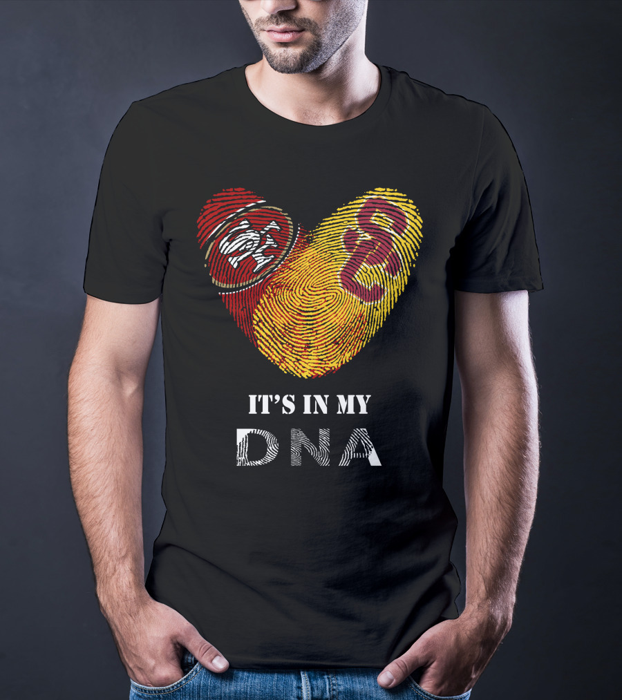 49Ers USC Trojans DNA Fingerprint Heart T-Shirt