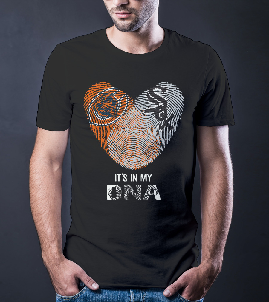 Bears White Sox It’s In My DNA Fingerprint Heart T-Shirt