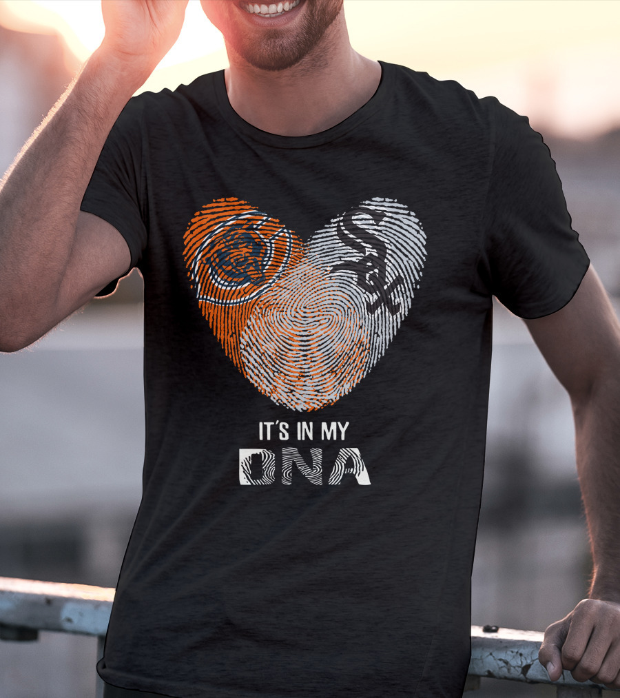 Bears White Sox It’s In My DNA Fingerprint Heart T-Shirt