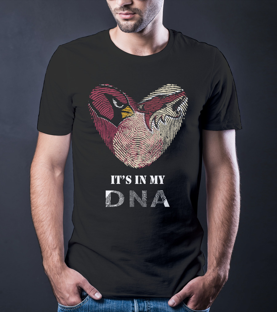 Cardinals Arizona Coyotes It's In My DNA Fingerprint Heart T-Shirt