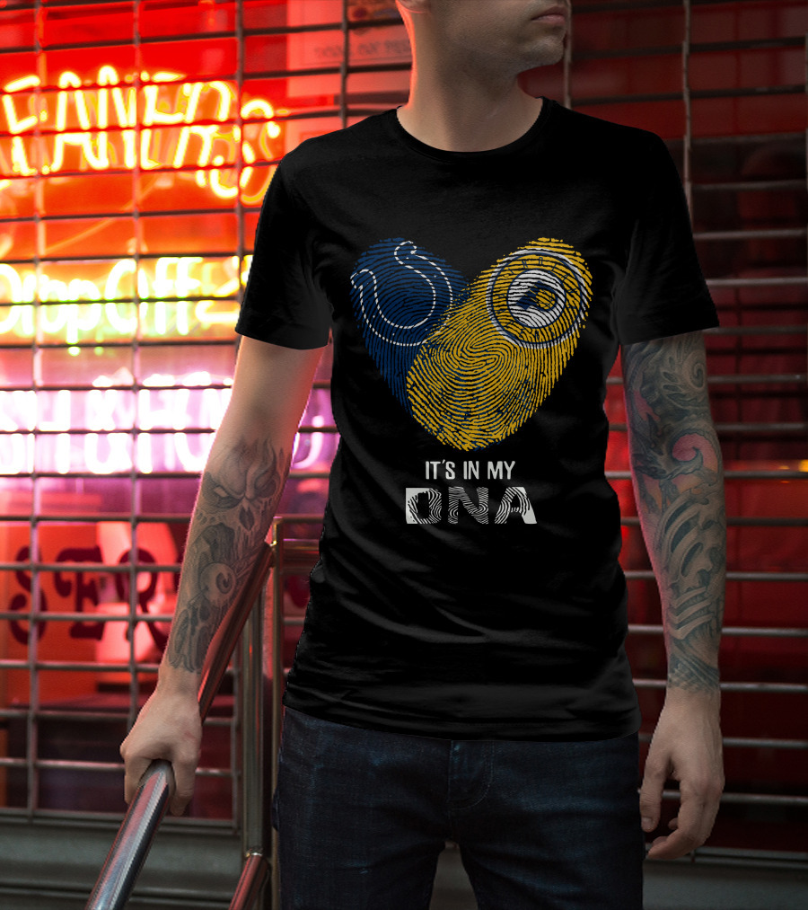 Colts Pacers It's In My Dna Heart Fingerprint Pride Indianapolis Fan T-Shirt