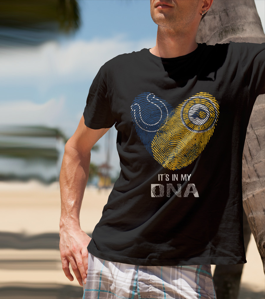 Colts Pacers It's In My Dna Heart Fingerprint Pride Indianapolis Fan T-Shirt