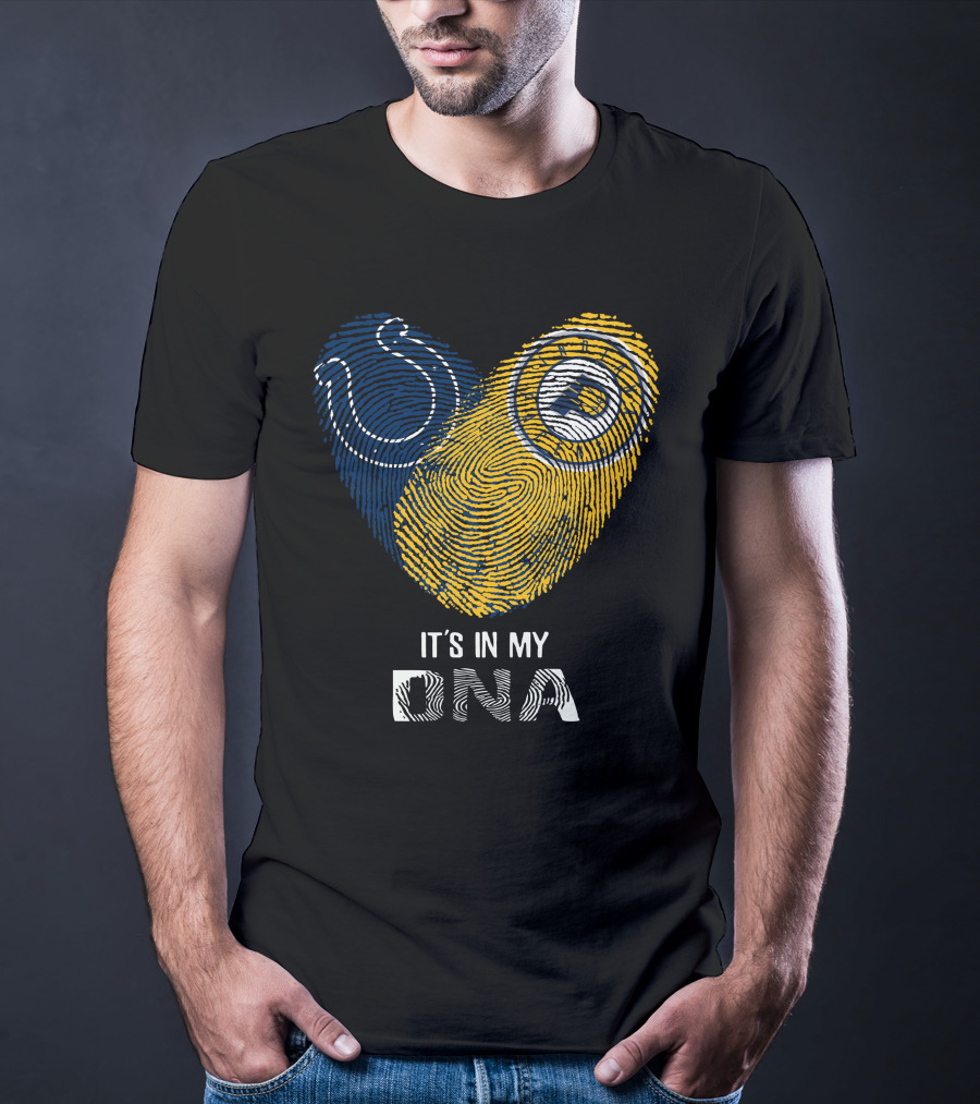 Colts Pacers It's In My Dna Heart Fingerprint Pride Indianapolis Fan T-Shirt