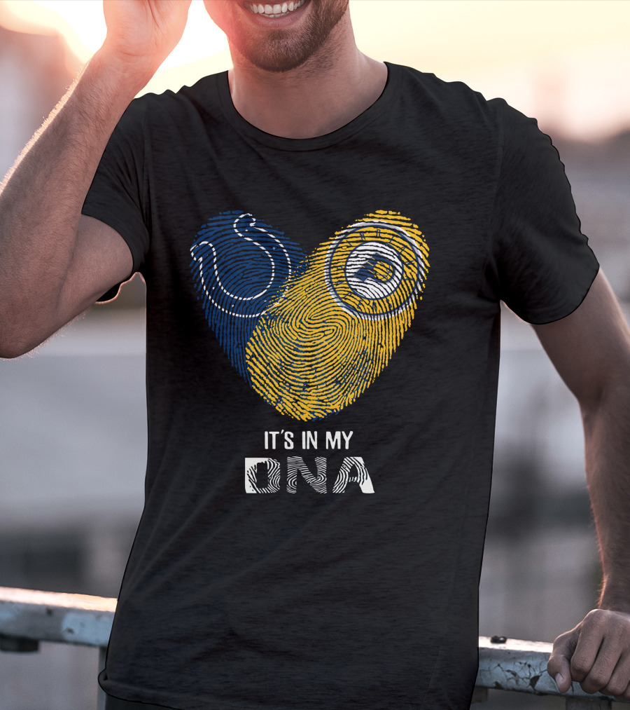 Colts Pacers It's In My Dna Heart Fingerprint Pride Indianapolis Fan T-Shirt