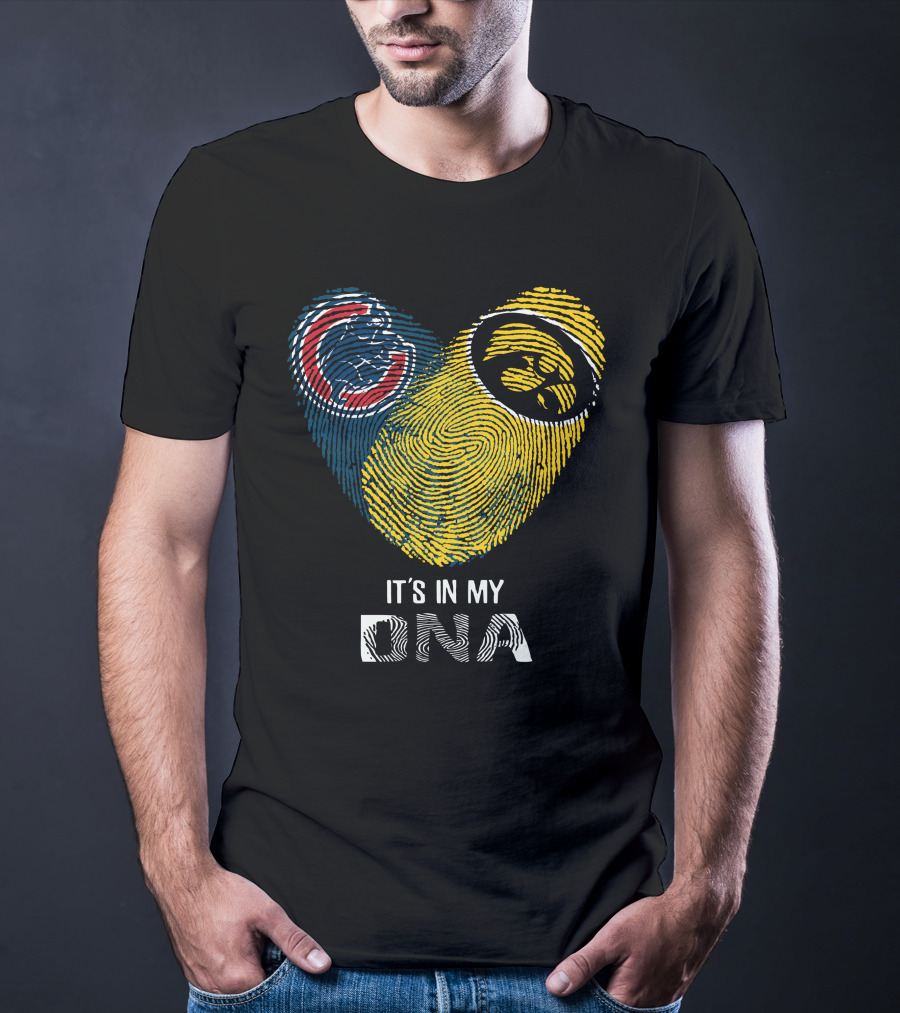 Chicago Cubs Iowa Hawkeyes It's In My Dna Fingerprint Heart T-Shirt