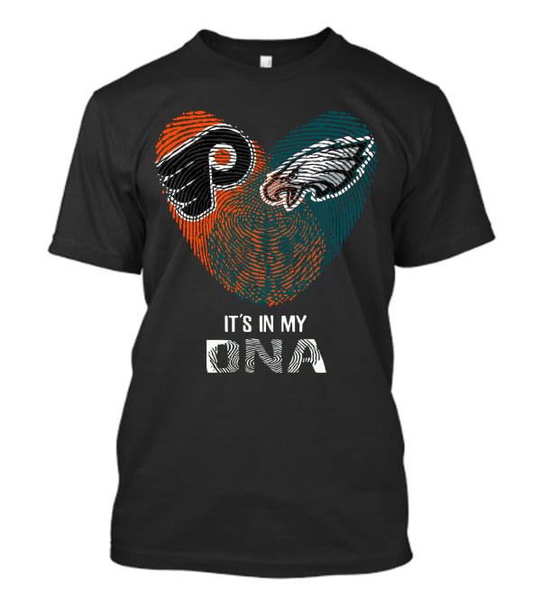 Philadelphia Eagles Flyers It's In My Dna Fingerprint T-Shirt