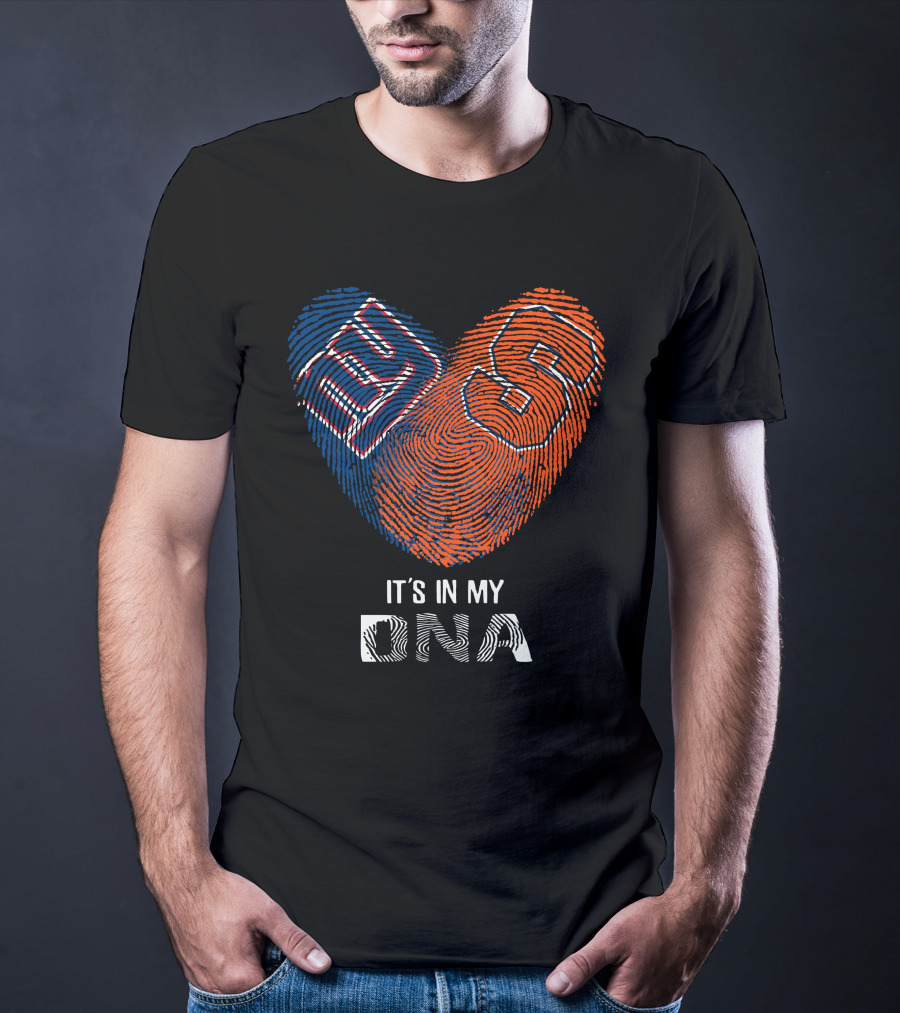 Giants Syracuse Orange It's In My DNA Heart Fingerprint T-Shirt