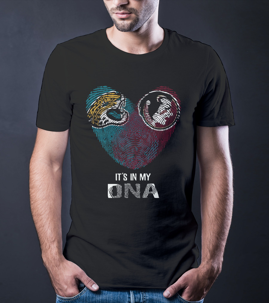 Jaguars Seminoles Heart Fingerprint It's In My DNA T-Shirt