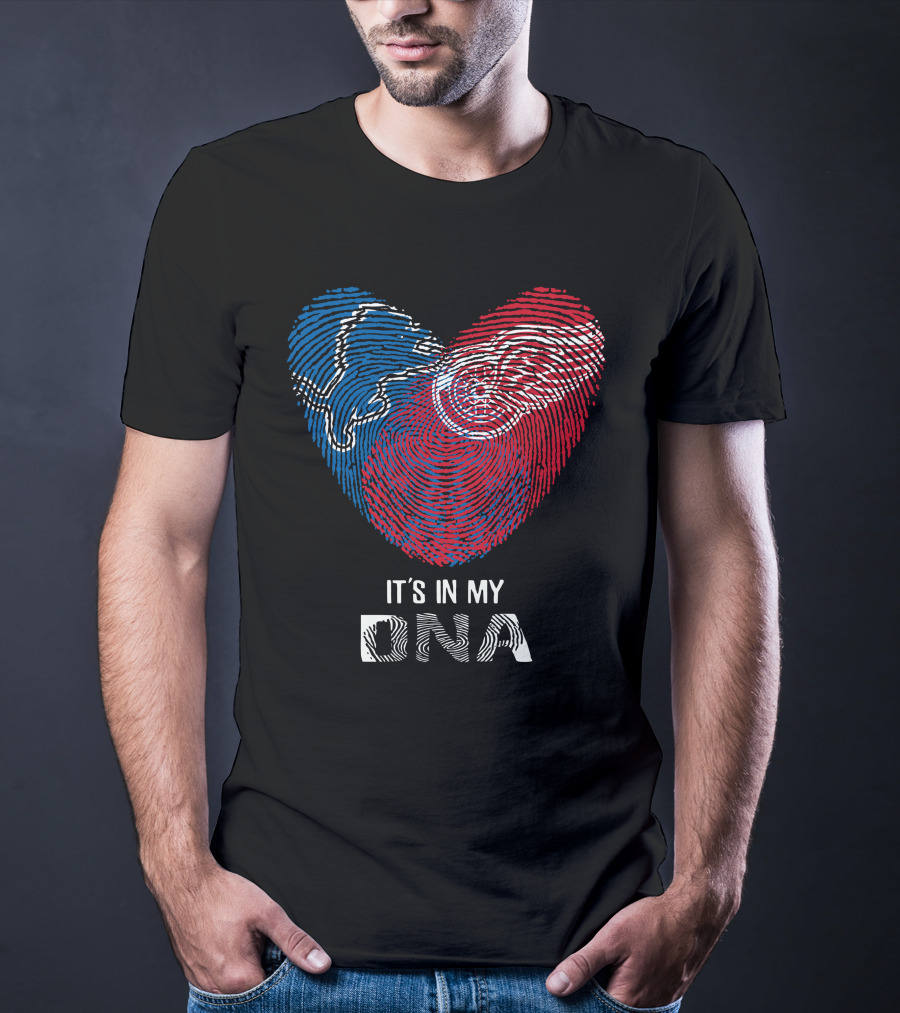 Lions Red Wings Heart Shaped Dna Fingerprint It's In My Dna T-Shirt