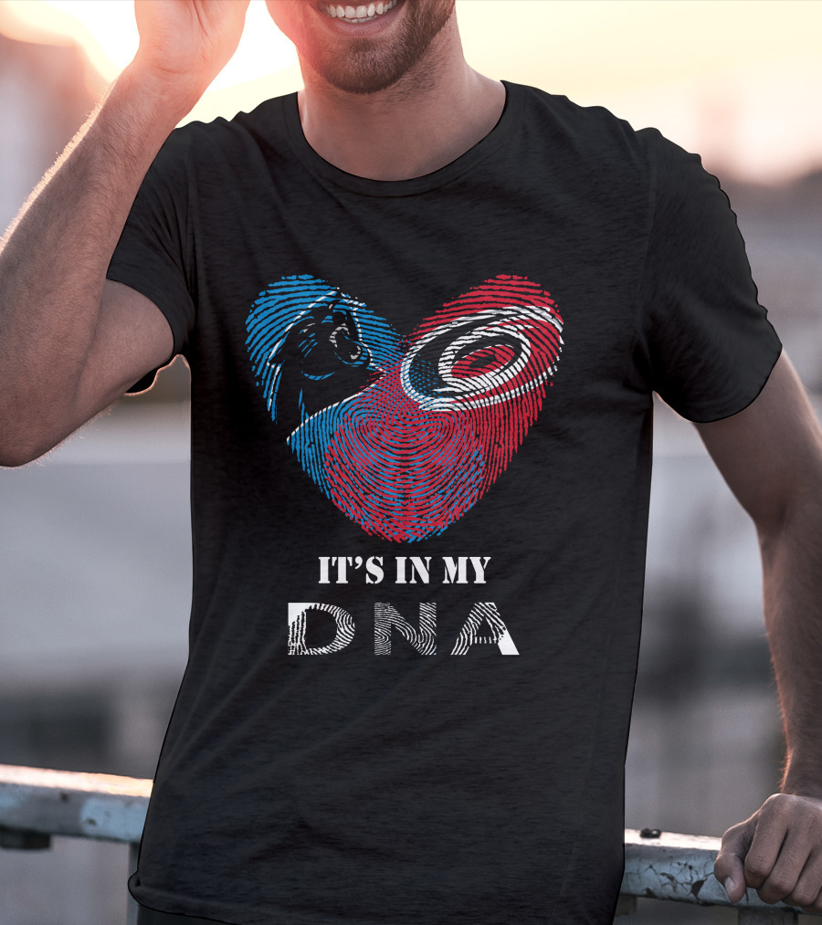Panthers Hurricanes It's In My DNA Fingerprint Heart T-Shirt
